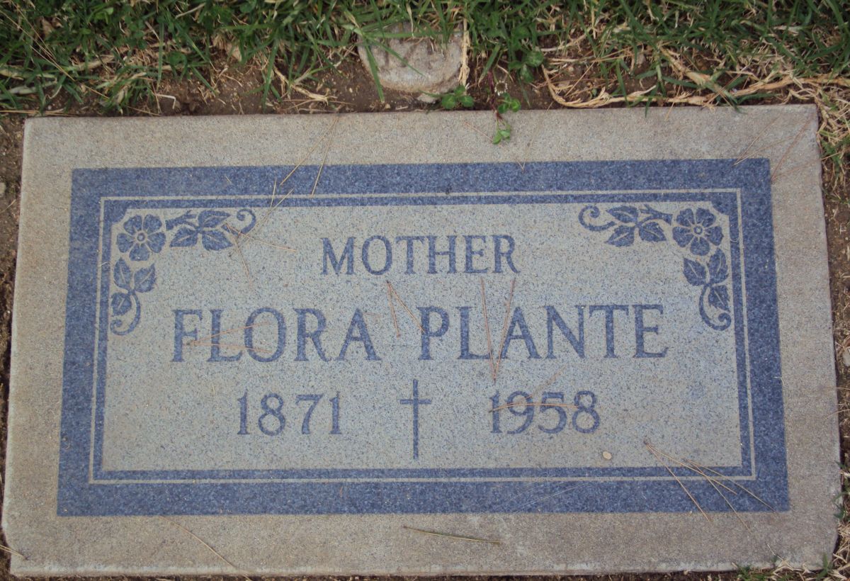 Grave Site (1871- 1958) of Flora Brooks Plante  